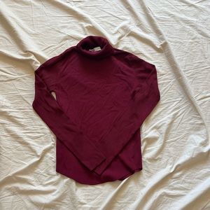 Maroon Zara Ribbed Turtleneck